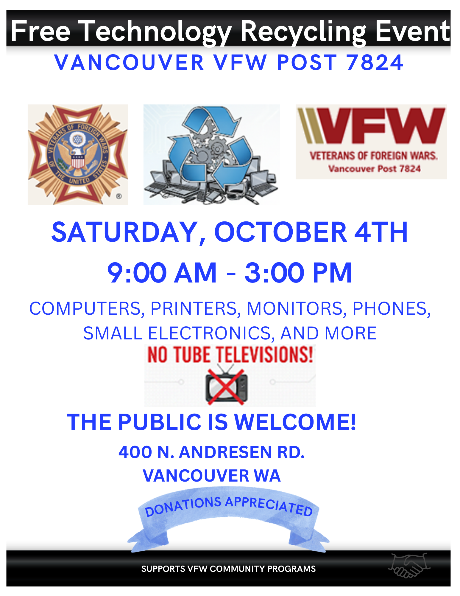 Free Technology Recycling Event flyer